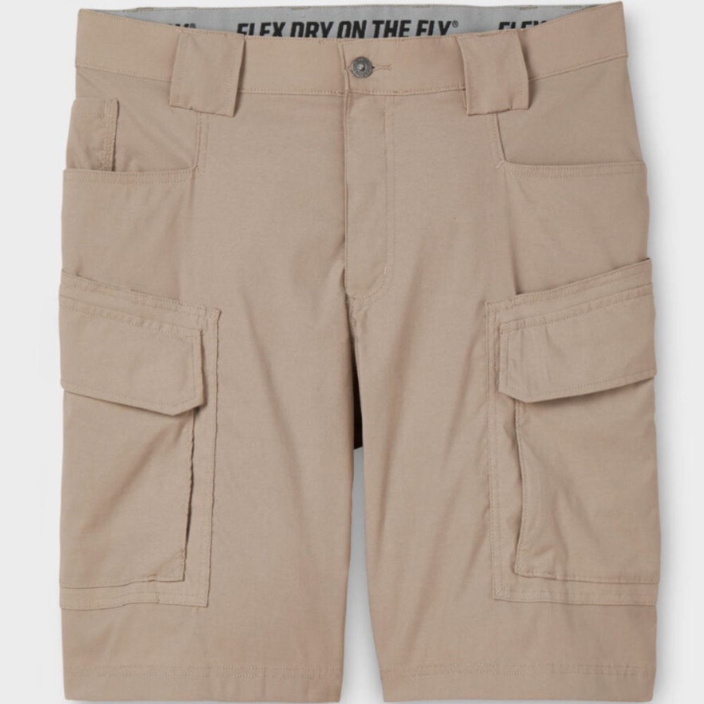 Duluth Flex Dry on the Fly Relaxed Fit 11" Cargo Shorts - Size 44 Smokey Tan